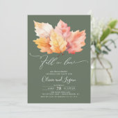 Rückgang der Liebe Herbstlaub Engagement Partei Einladung (Stehend Vorderseite)