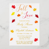 Rückgang der Liebe Herbstleaves Babydusche Folieneinladung (Vorderseite)