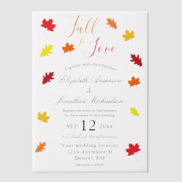 Rückgang der Liebe Herbstleaves Hochzeit Pergament Einladungen