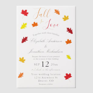 Rückgang der Liebe Herbstleaves Hochzeit Pergament Einladungen