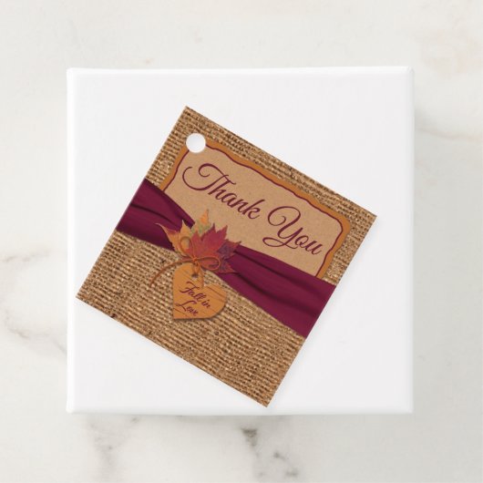 Rückgang der Liebe, Herbstverluste, Burlap-Gastges Geschenkanhänger (Beispiel)