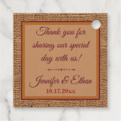 Rückgang der Liebe, Herbstverluste, Burlap-Gastges Geschenkanhänger (Rückseite)