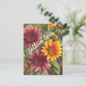 Rückgang der Liebe Hübsch Herbst Blume Blühen Postkarte (Stehend Vorderseite)