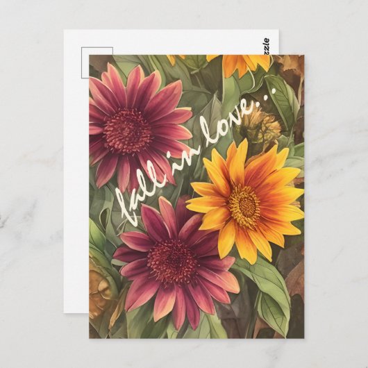 Rückgang der Liebe Hübsch Herbst Blume Blühen Postkarte (Vorne/Hinten)