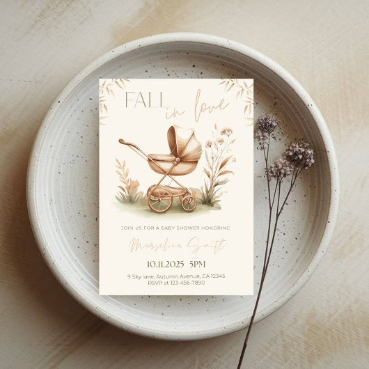 Rückgang der Liebe Kinderdusche - Thema Herbstleav Einladung