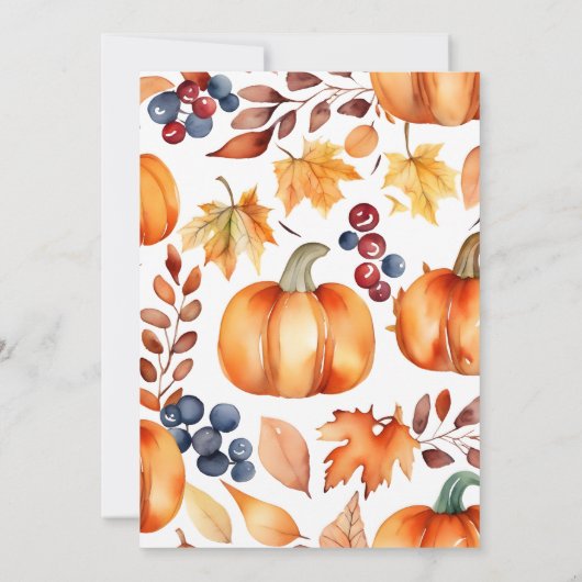 Rückgang der Liebe Kürbiskürbis Blätter Kranz Brau Einladung (Rückseite)