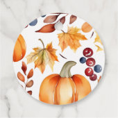 Rückgang der Liebe Kürbiskürbis Blätter Kranz Brau Geschenkanhänger (Rückseite)