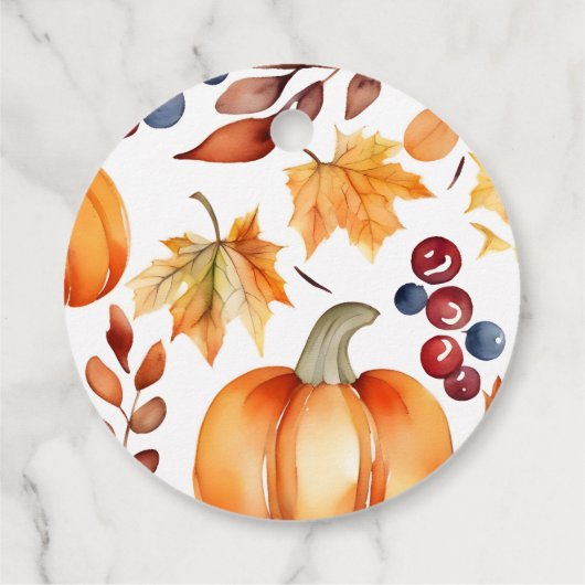 Rückgang der Liebe Kürbiskürbis Blätter Kranz Brau Geschenkanhänger (Rückseite)