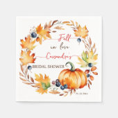 Rückgang der Liebe Kürbiskürbis Blätter Kranz Brau Serviette (Vorderseite)