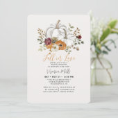 Rückgang der Liebe Lila Brautparty Herbst Pumpkin Einladung (Stehend Vorderseite)