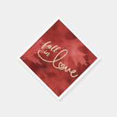 Rückgang der Liebe mit Herbst | Apfelrot und Gold Serviette (Ecke)