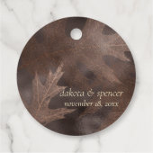 Rückgang der Liebe mit Herbst | Brown Wedding Dank Geschenkanhänger (Rückseite)