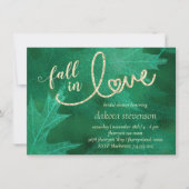 Rückgang der Liebe mit Herbst | Grünes Brautparty Einladung (Vorderseite)