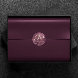 Rückgang der Liebe mit Herbst | Lila Jewel Tone Runder Aufkleber