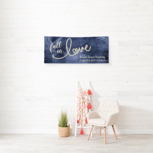 Rückgang der Liebe mit Herbst | Navy Blue und Gold Banner (Insitu)