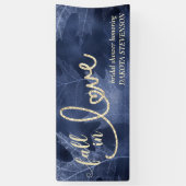 Rückgang der Liebe mit Herbst | Navy Blue und Gold Banner (Vertikal)