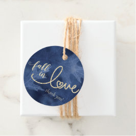 Rückgang der Liebe mit Herbst | Navy Blue und Gold Geschenkanhänger
