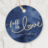 Rückgang der Liebe mit Herbst | Navy Blue und Gold Geschenkanhänger (Vorderseite)