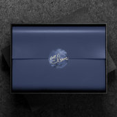 Rückgang der Liebe mit Herbst | Navy Blue und Gold Runder Aufkleber