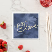 Rückgang der Liebe mit Herbst | Navy Blue und Gold Serviette (Beispiel)