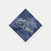 Rückgang der Liebe mit Herbst | Navy Blue und Gold Serviette (Ecke)