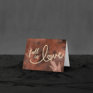 Rückgang der Liebe mit Herbst   Orange Wedding Fot Dankeskarte