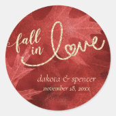 Rückgang der Liebe mit Herbst | Rote Hochzeit und  Runder Aufkleber (Vorderseite)