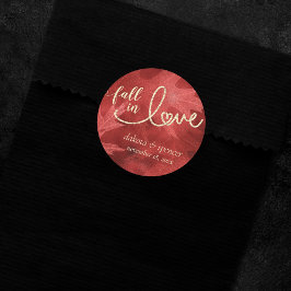 Rückgang der Liebe mit Herbst | Rote Hochzeit und  Runder Aufkleber