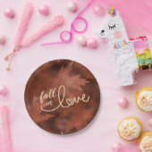 Rückgang der Liebe mit Herbst | Rustic Boho Chic O Pappteller (Party)