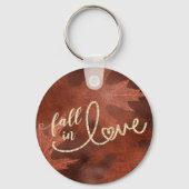 Rückgang der Liebe mit Herbst | Rustic Boho Chic O Schlüsselanhänger (Vorderseite)