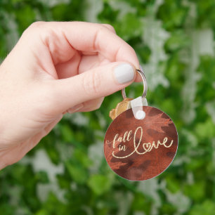 Rückgang der Liebe mit Herbst   Rustic Boho Chic O Schlüsselanhänger