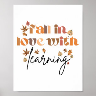 Rückgang der Liebe mit Learning Fall Lehrer lustig Poster