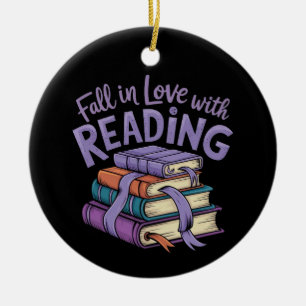 Rückgang der Liebe mit Reading Cosy Books Autumn V Keramik Ornament
