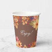 Rückgang der Liebe Mocha Herbst Brautparty Pappbecher (Rückseite)