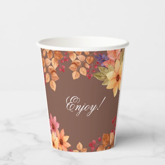 Rückgang der Liebe Mocha Herbst Brautparty Pappbecher (Rückseite)