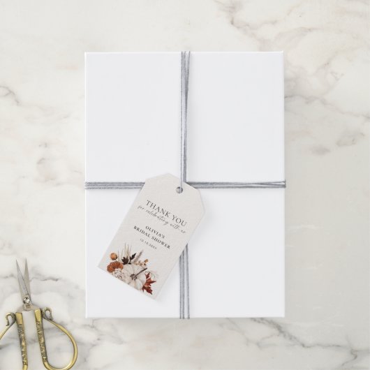 Rückgang der Liebe neutraler Kürbisrahmen Geschenkanhänger (Mit Garn)