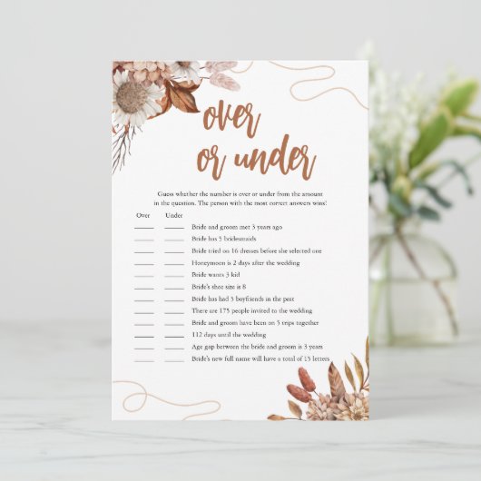 Rückgang der Liebe | Oben oder unter Brautparty Einladung (Stehend Vorderseite)