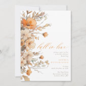 Rückgang der Liebe Orange & Brown Brautparty Einladung (Vorderseite)