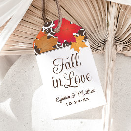 Rückgang der Liebe Orange Herbstleaves Hochzeitsmo Geschenkanhänger