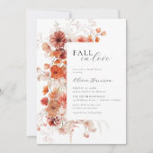 Rückgang der Liebe Orangefarbenes Brautparty Einladung (Vorderseite)