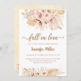 Rückgang der Liebe Pampas Grass Boho Brautparty Einladung