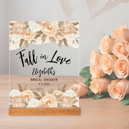 Rückgang der Liebe Peach Blume Brautparty Acrylschild