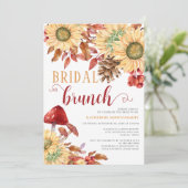 Rückgang der Liebe Pilz Sonnenblumen Fall Bridal B Einladung (Stehend Vorderseite)