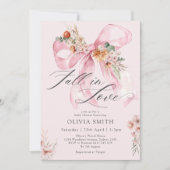 Rückgang der Liebe Pink Bow Floral Baby Dusche Einladung (Vorderseite)