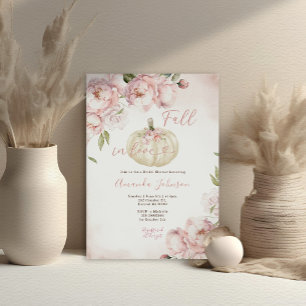 Rückgang der Liebe Pink Floral Pumpkin Brautparty Einladung