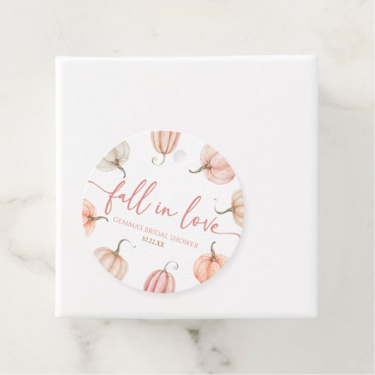 Rückgang der Liebe Pink Pumpkin Brautparty Geschenkanhänger (Beispiel)