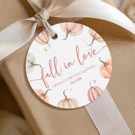 Rückgang der Liebe Pink Pumpkin Brautparty Geschenkanhänger