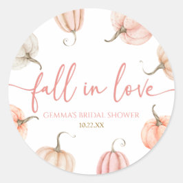Rückgang der Liebe Pink Pumpkin Brautparty Runder Aufkleber