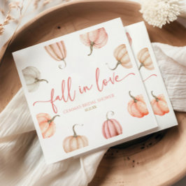 Rückgang der Liebe Pink Pumpkin Brautparty Serviette