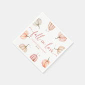 Rückgang der Liebe Pink Pumpkin Brautparty Serviette (Ecke)